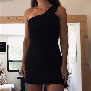 Black One Shoulder Bandage Herve Leger style